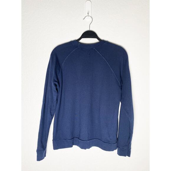 Sol Angeles Women's Embroidered Apres Navy Blue Sweatshirt Stretch Cotton Casual - Picture 6 of 10